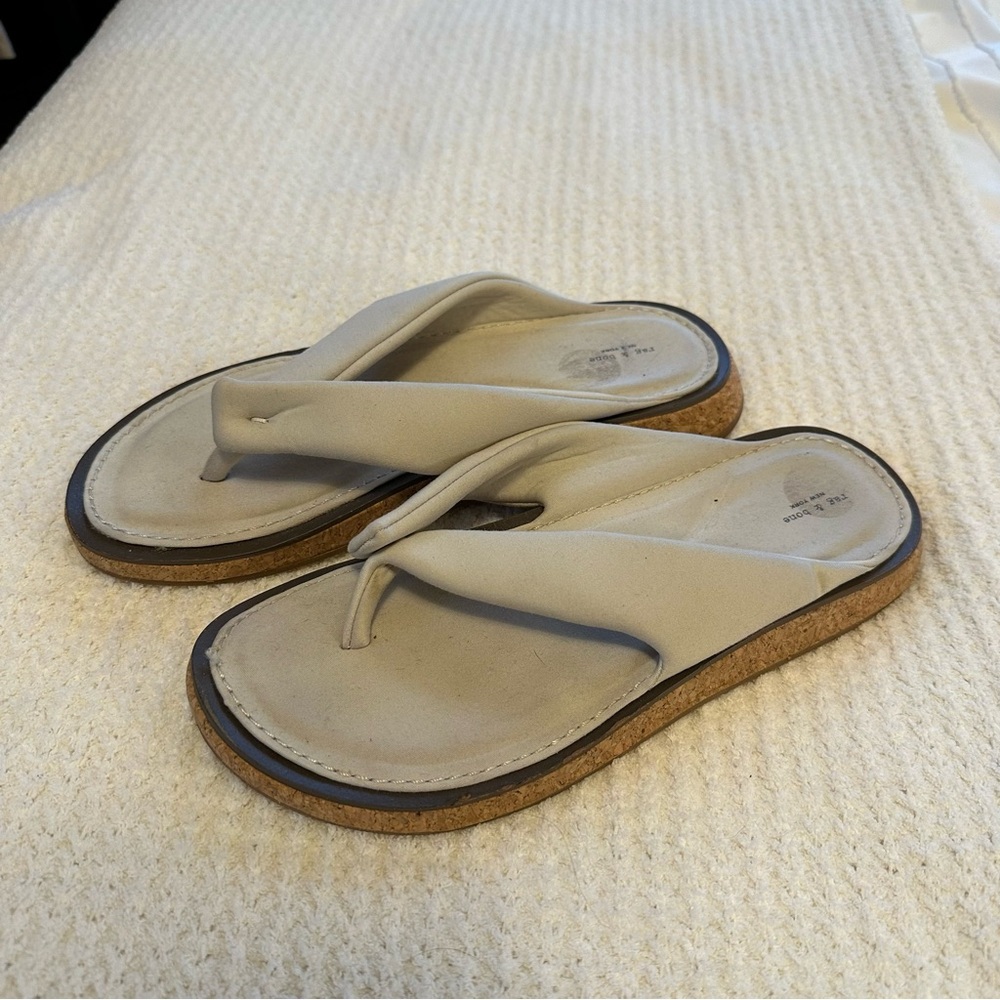 Rag & Bone cream canvas sandals sz 8